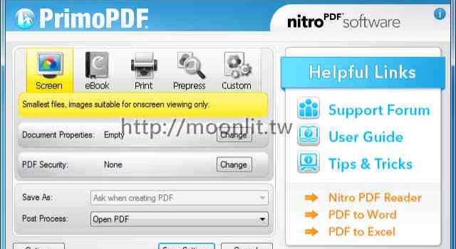 word轉pdf免費軟體下載 PrimoPDF