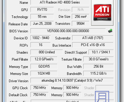 顯示卡溫度監控軟體 GPU-Z