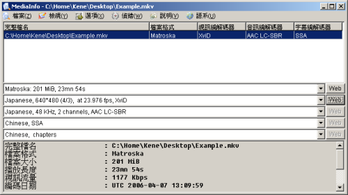 影片檔案格式檢視工具 MediaInfo免安裝下載