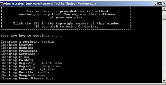 Junkware Removal Tool(jrt) 快速清除瀏覽器首頁綁架