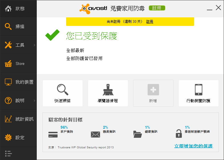 avast 防毒軟體家庭版免費軟體 avast! Free Antivirus